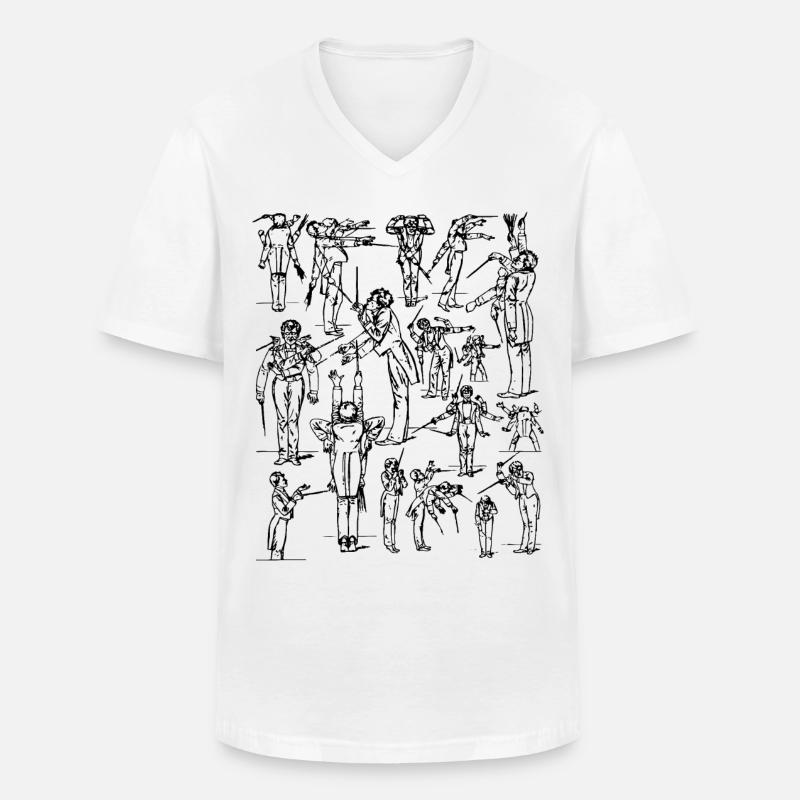 Gustav Mahler dirigiert - Männer-T-Shirt mit V-Ausschnitt - Weiß