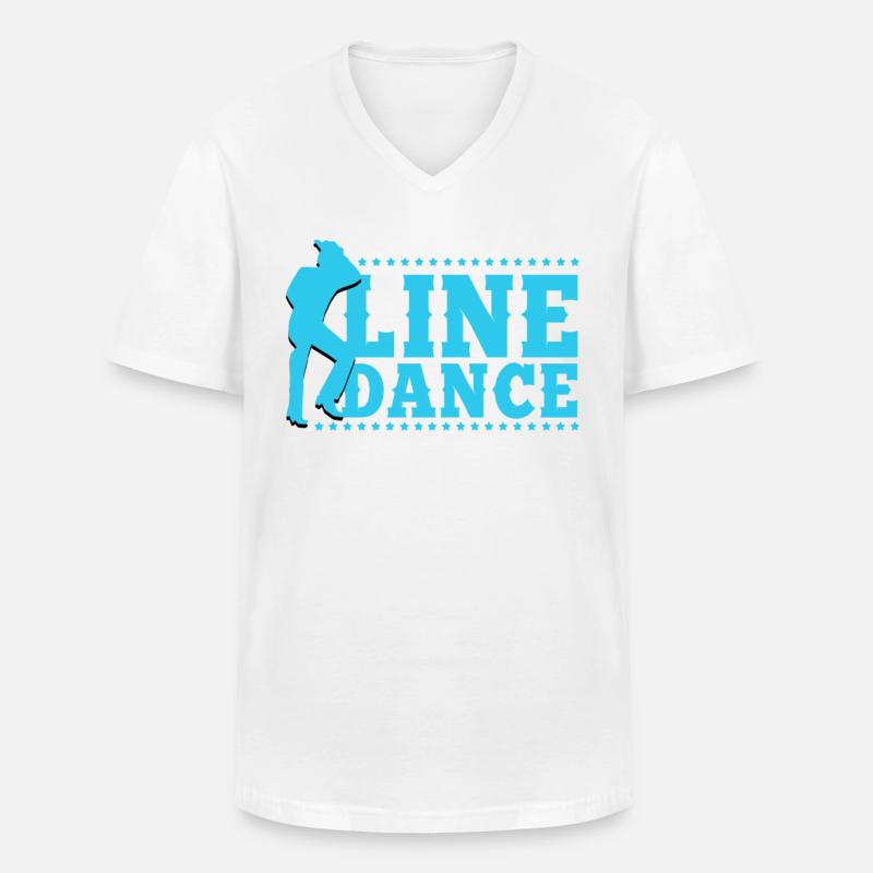 Linedance, Line dancing Linedancer - Männer-T-Shirt mit V-Ausschnitt - Weiß