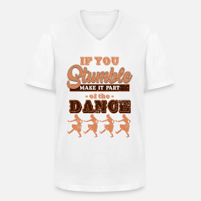 Linedance, Line dancing Musik - Männer-T-Shirt mit V-Ausschnitt - Weiß