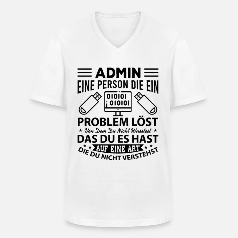 Administrator Admin - Männer-T-Shirt mit V-Ausschnitt - Weiß
