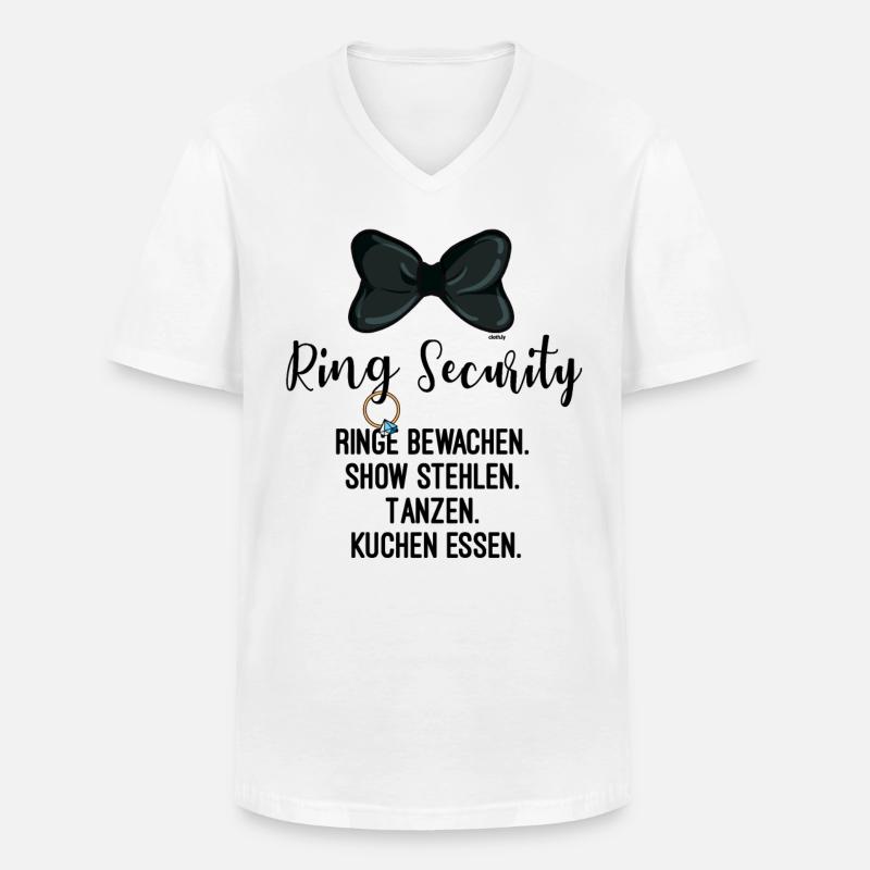 Ringträger Ring Security Hochzeit JGA - Männer-T-Shirt mit V-Ausschnitt - Weiß