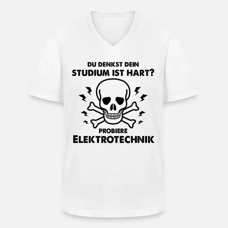 Elektrotechnik Studium - Männer-T-Shirt mit V-Ausschnitt - Weiß