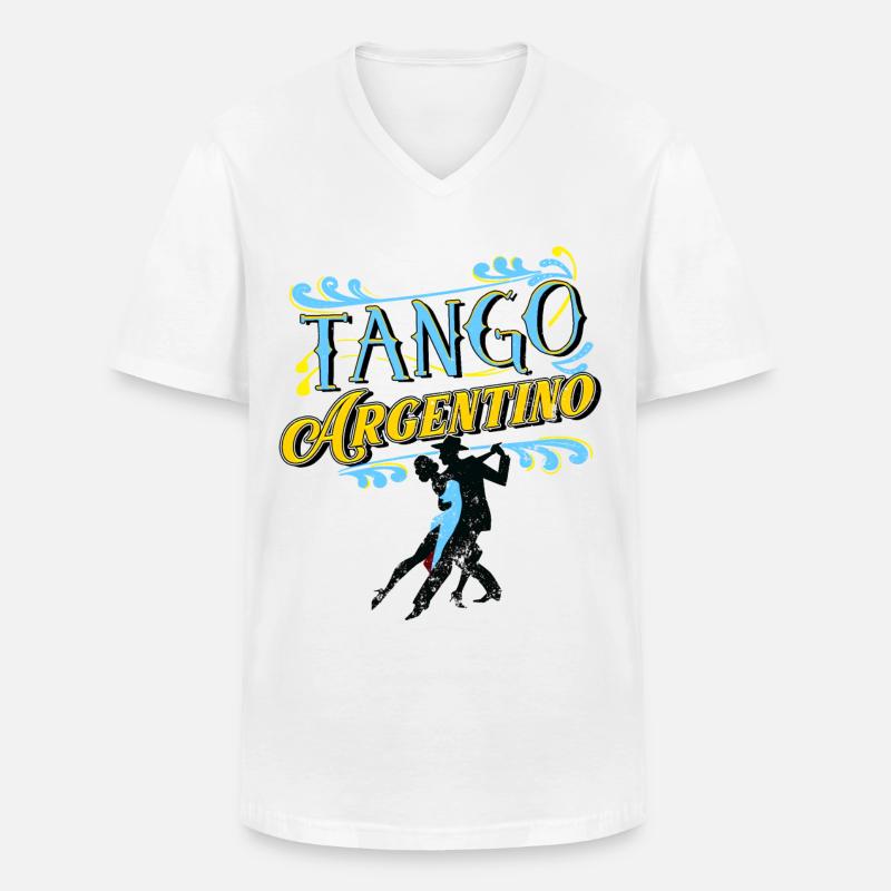 Tango, Tango Tänzer - Männer-T-Shirt mit V-Ausschnitt - Weiß