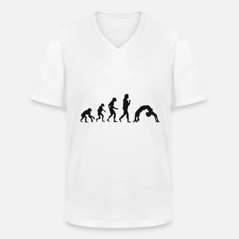 Gymnastics development dancing evolution - Men's V-Neck T-Shirt - white