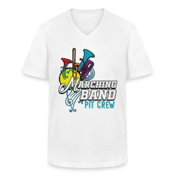 Marching band - Men's V-Neck T-Shirt - white - Front - AI Model Male 185 light (185cm)