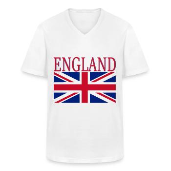 Union Jack - Men's V-Neck T-Shirt - white - Front - AI Model Male 185 light (185cm)