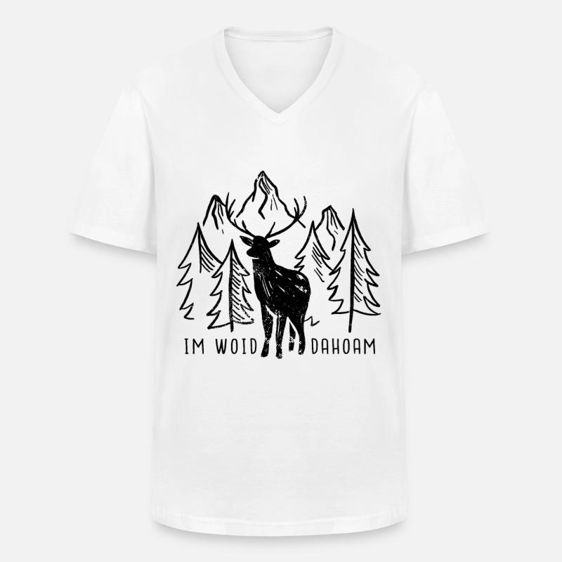 Dans le Woid Dahaom Bavière - T-shirt col V Homme - blanc
