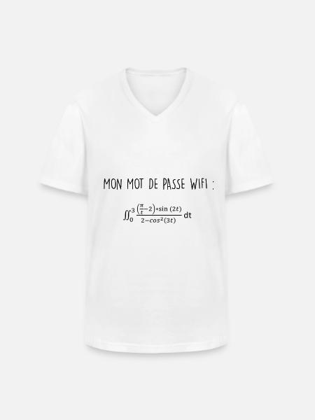 integrale - T-shirt col V Homme - blanc