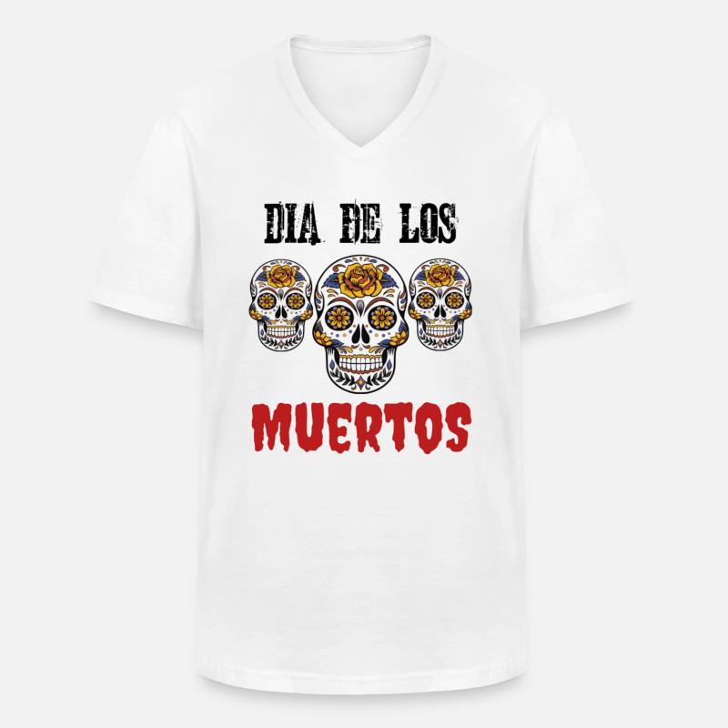 Dia de los muertos - Männer-T-Shirt mit V-Ausschnitt - Weiß