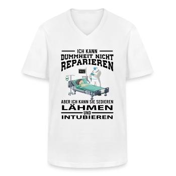 Spruch für Arzt - Männer-T-Shirt mit V-Ausschnitt - Weiß - Vorne - AI Model Male 185 light (185cm)