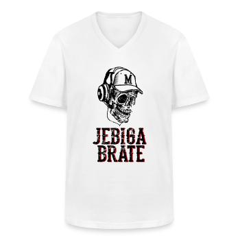 Jebiga Brate - Männer-T-Shirt mit V-Ausschnitt - Weiß - Vorne - AI Model Male 185 light (185cm)