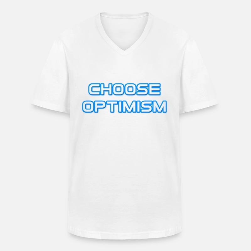 Wählen Sie Optimismus - Männer-T-Shirt mit V-Ausschnitt - Weiß
