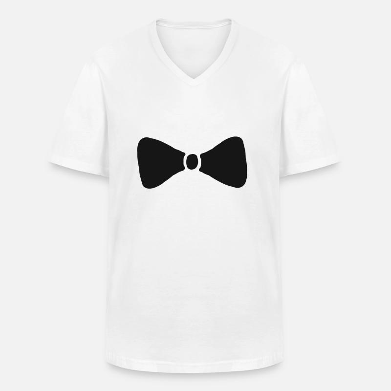 Fliege Anzug Schick Geschenk - Männer-T-Shirt mit V-Ausschnitt - Weiß