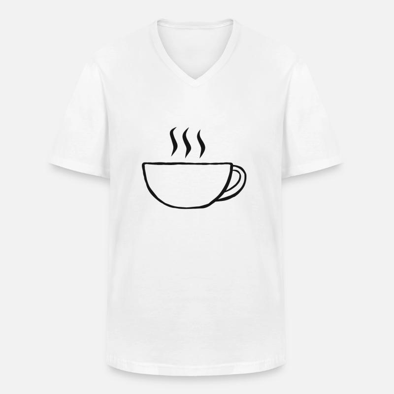 Kaffee Tasse Kaffeetasse - Männer-T-Shirt mit V-Ausschnitt - Weiß