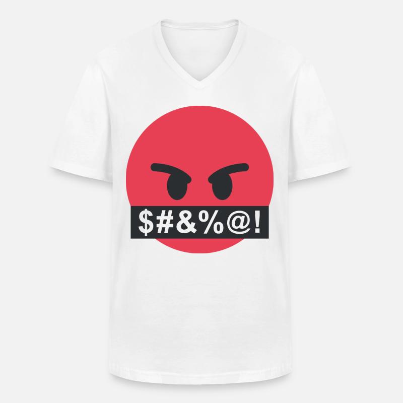 Wütendes Gesicht - Männer-T-Shirt mit V-Ausschnitt - Weiß