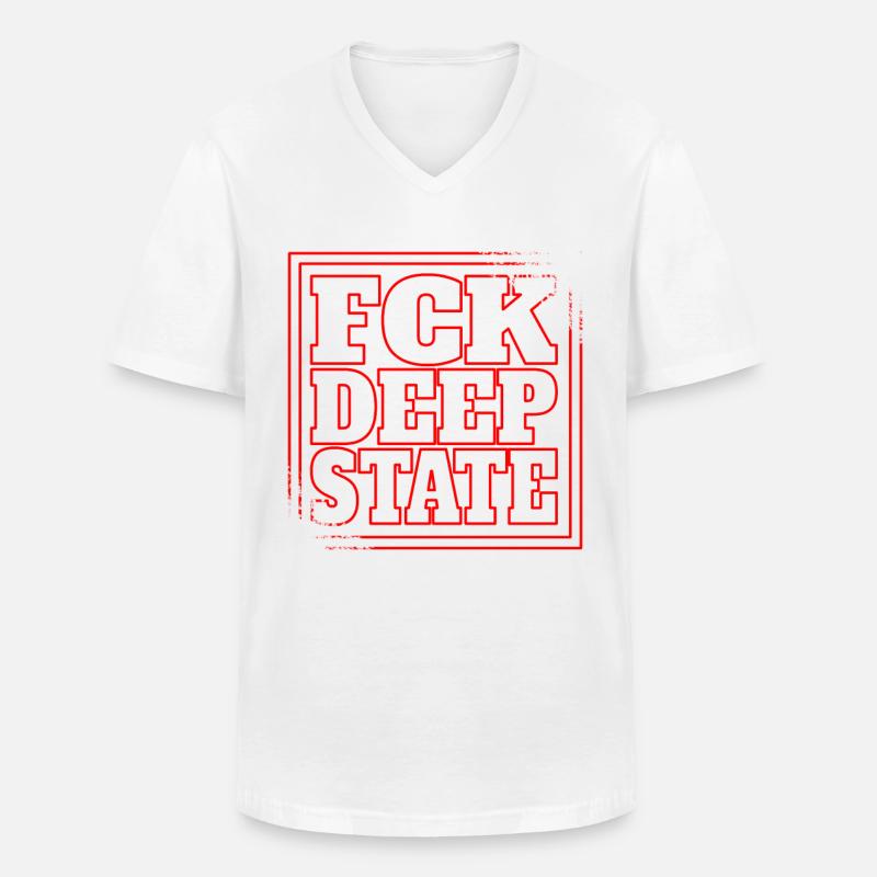 deep state - deepstate - deep state - Men's V-Neck T-Shirt - white