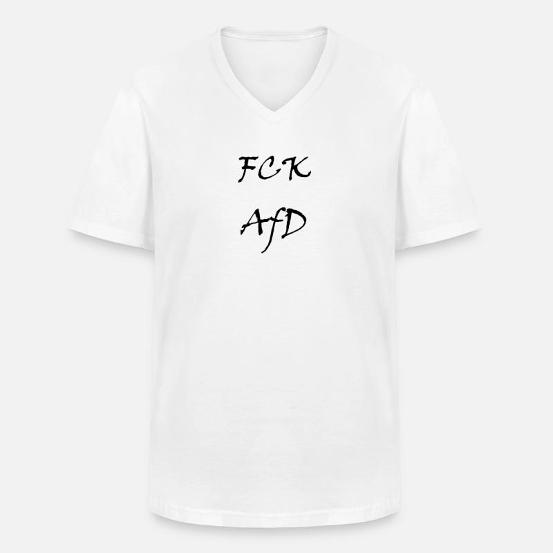 FCK AfD - Männer-T-Shirt mit V-Ausschnitt - Weiß