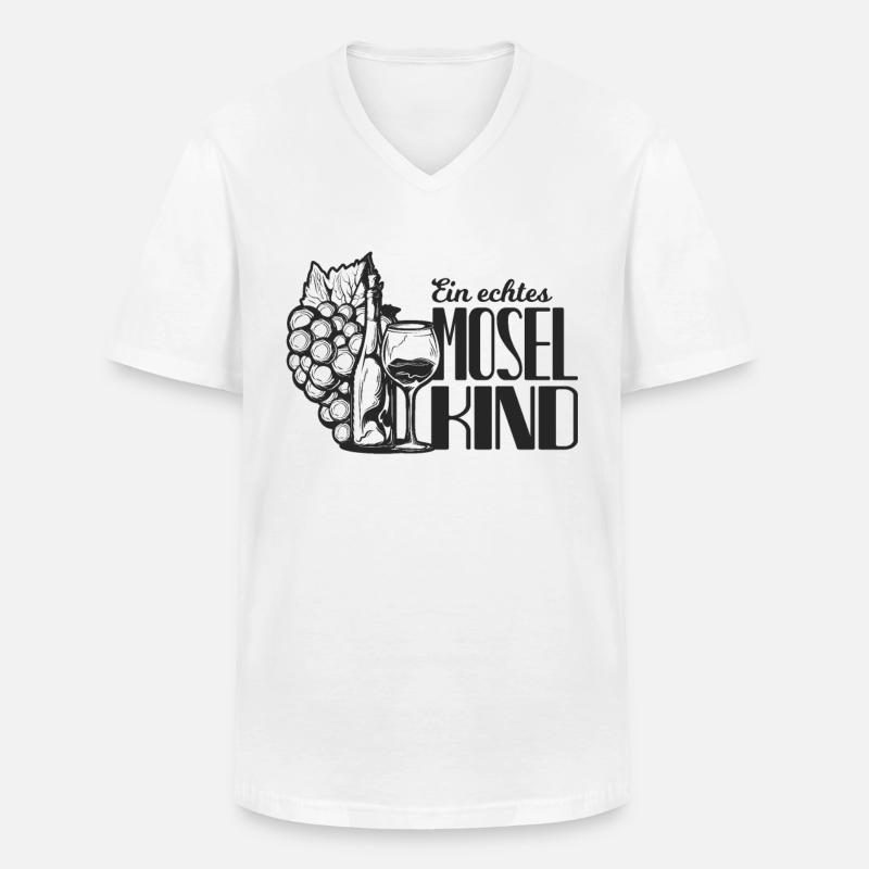 Mosel Kind Spruch Moselaner Geschenk - Männer-T-Shirt mit V-Ausschnitt - Weiß