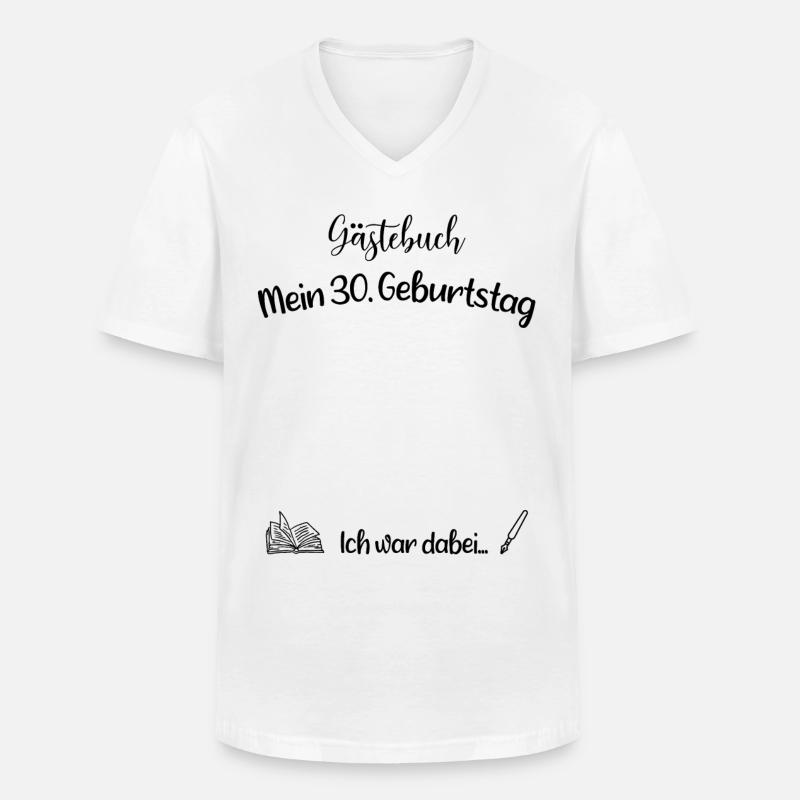 30 Geburtstag Gästebuch Geschenk - Männer-T-Shirt mit V-Ausschnitt - Weiß