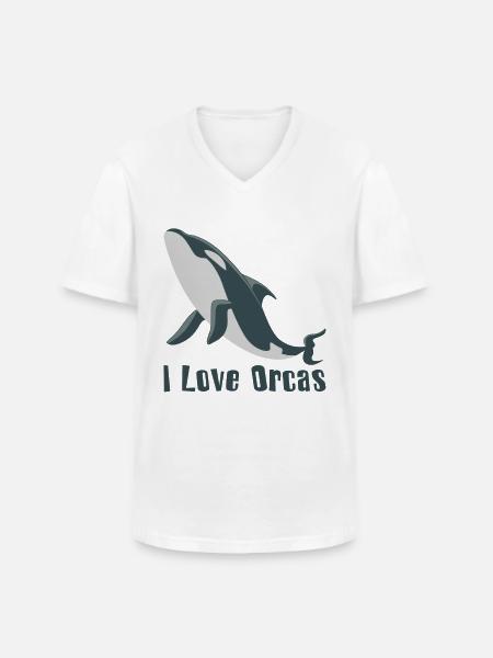 I love orcas killer whale whale killer whale gift - Men's V-Neck T-Shirt - white