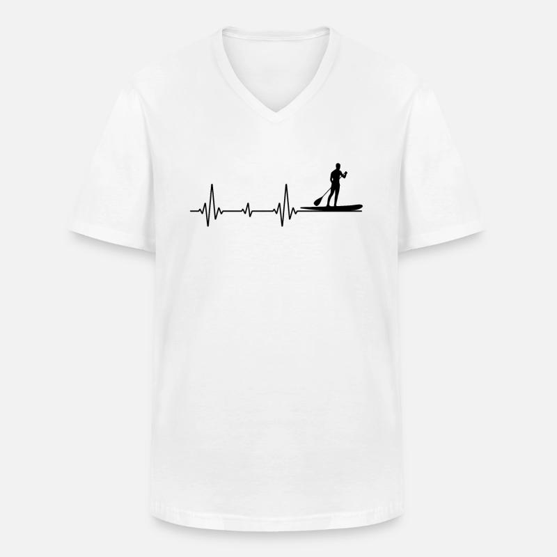 Paddleboarding Paddleboard Paddel Herzschlag - Männer-T-Shirt mit V-Ausschnitt - Weiß