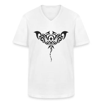 Raies épineuses - T-shirt col V Homme - blanc - Devant - AI Model Male 185 light (185cm)