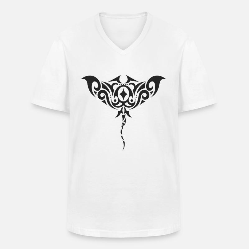 Stachelrochen - Männer-T-Shirt mit V-Ausschnitt - Weiß