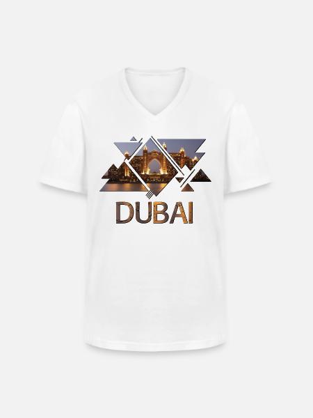 Dubai Forenede Arabiske Emirater The Palm - Klassisk herre T-shirt med V-udskæring - hvid