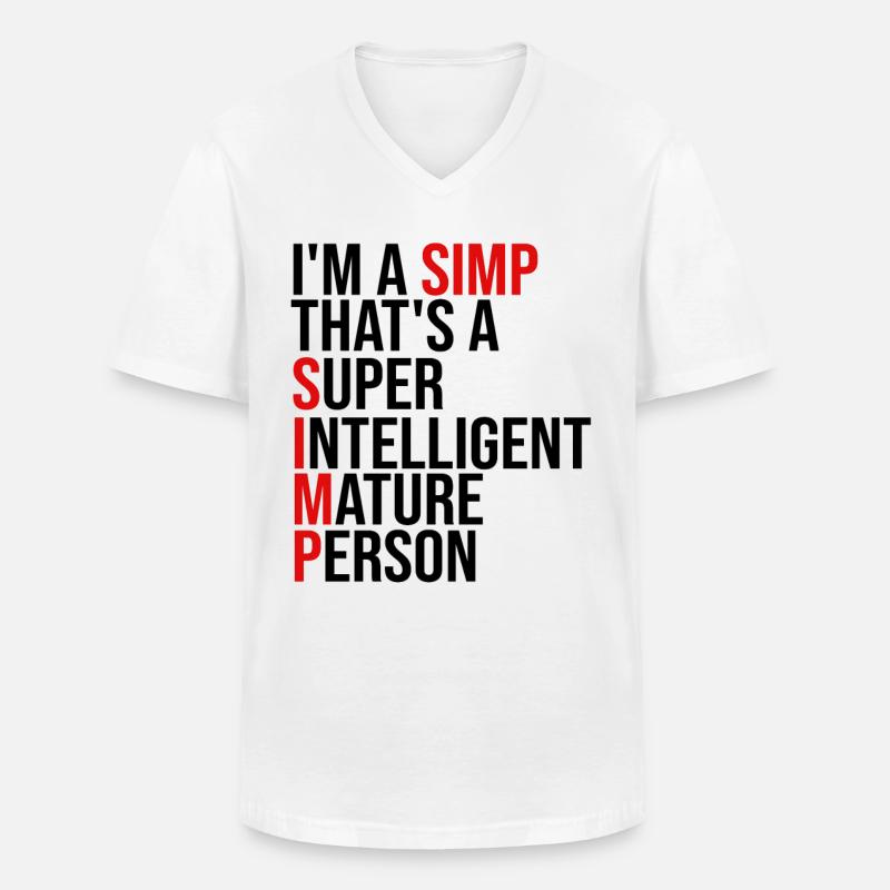 Simp Meme Geschenk - Männer-T-Shirt mit V-Ausschnitt - Weiß