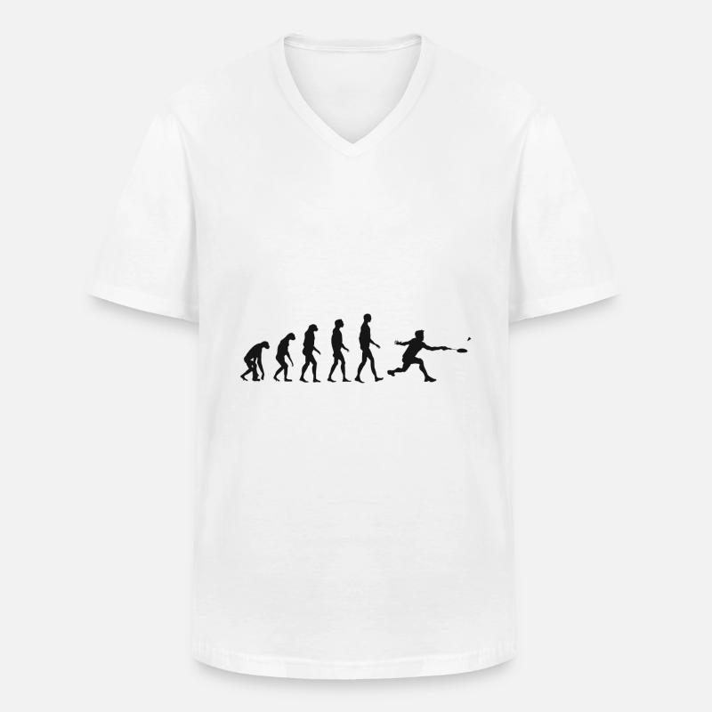 Shuttlecock Evolution Badminton Evolution Gift - Men's V-Neck T-Shirt - white