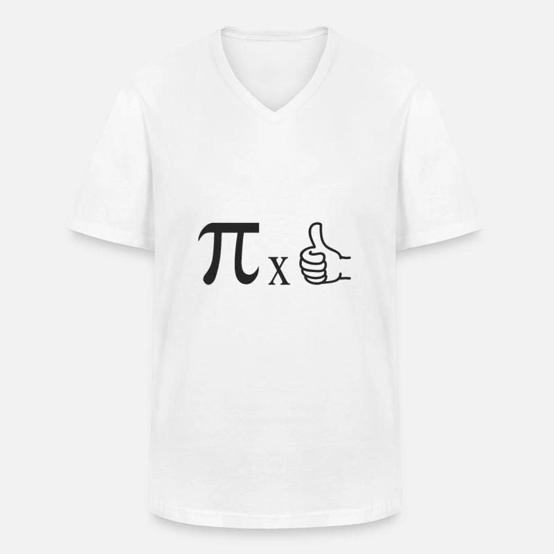 Math Math meme Pi times thumb circle number - Men's V-Neck T-Shirt - white