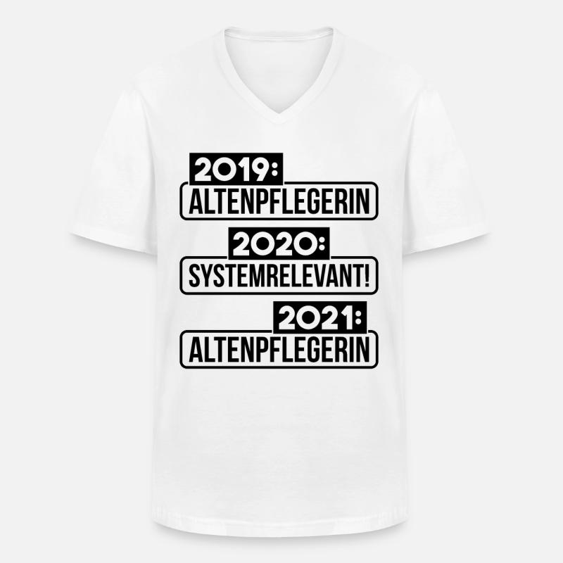 Altenpflegerin 2020 SYSTEMRELEVANT - Männer-T-Shirt mit V-Ausschnitt - Weiß
