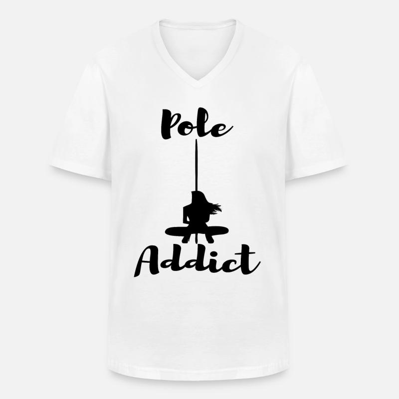 Pole Dance Stangen Geschenk Stangentanz - Männer-T-Shirt mit V-Ausschnitt - Weiß