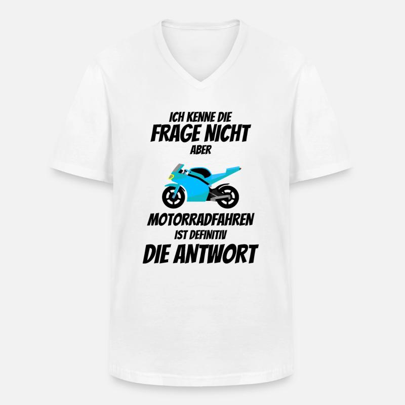 Biker Motorrad Geschenkidee Motorradfahrer Männer - Männer-T-Shirt mit V-Ausschnitt - Weiß