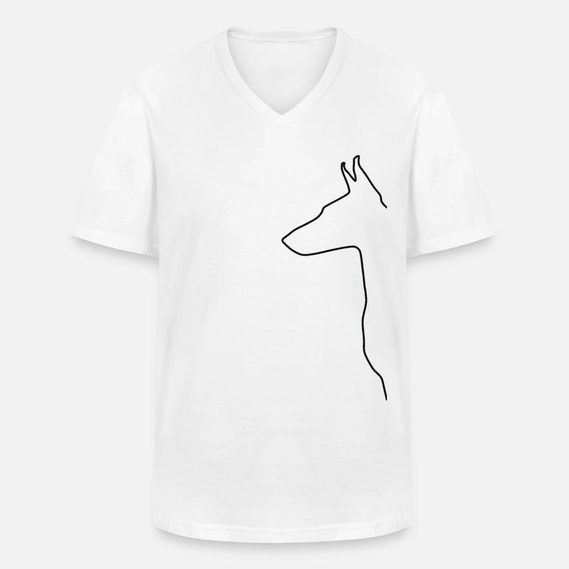 Doberman Pinscher Dobermann Geschenk - Männer-T-Shirt mit V-Ausschnitt - Weiß