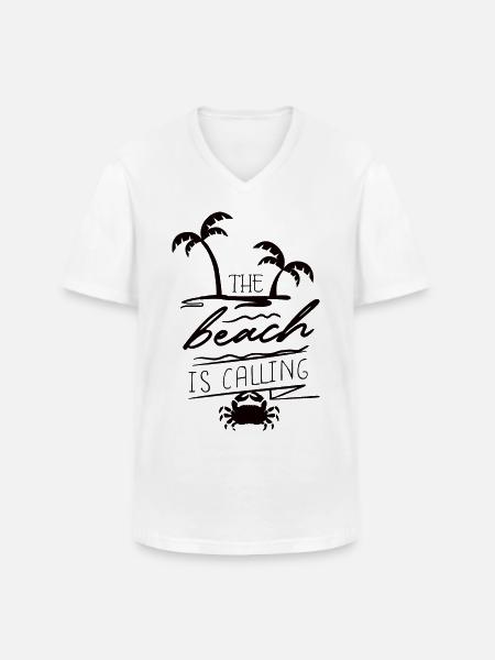 Camicia vacanze Summer Party Beach Festival - Maglietta da uomo classica con scollo a V - bianco