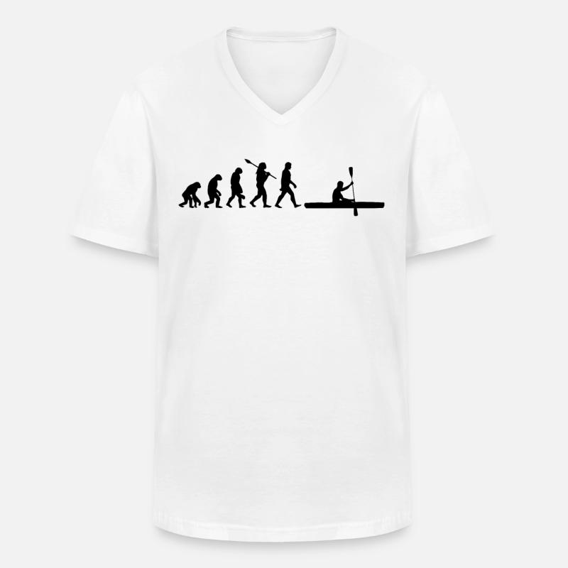 Rowing Rowing Rowing Boat Evolution - Men's V-Neck T-Shirt - white