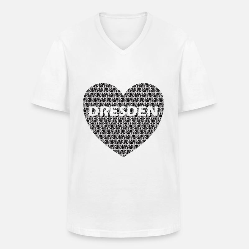 Dresden Herz - Männer-T-Shirt mit V-Ausschnitt - Weiß