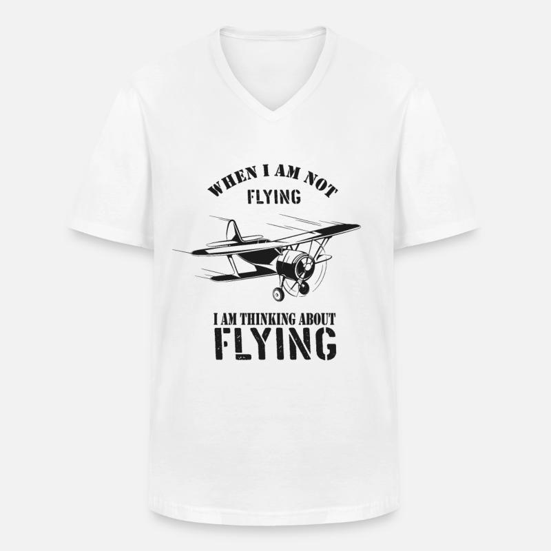 Pilot-Retro-Pilot Airplane-Pilot - Männer-T-Shirt mit V-Ausschnitt - Weiß