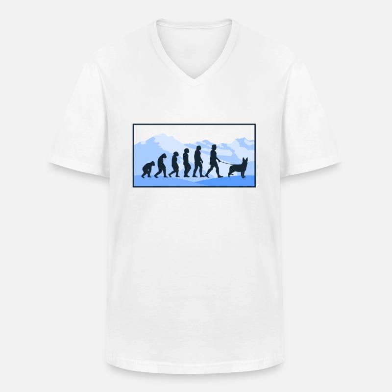 Harzer Fox Evolution Shepherd Gift - Men's V-Neck T-Shirt - white