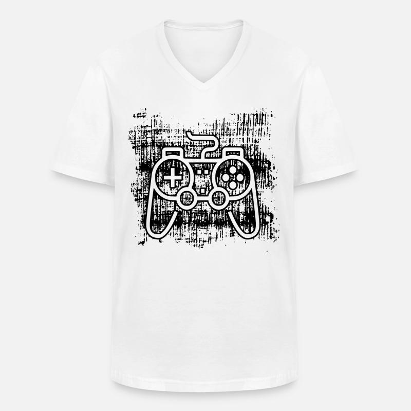 Konsole - Männer-T-Shirt mit V-Ausschnitt - Weiß