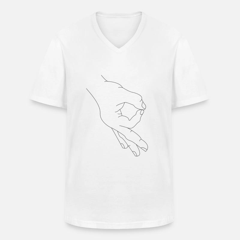 Reingeschaut Reingeguckt Dino Retro Meme - Männer-T-Shirt mit V-Ausschnitt - Weiß