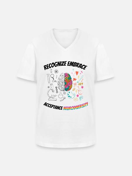 recognize embrace acceptance Neurodiversity - Men's V-Neck T-Shirt - white