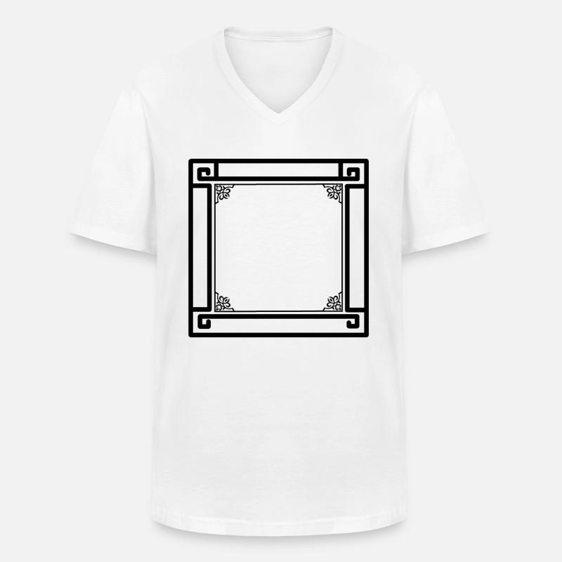 schwarzer Rahmen mit Ornamenten - Männer-T-Shirt mit V-Ausschnitt - Weiß