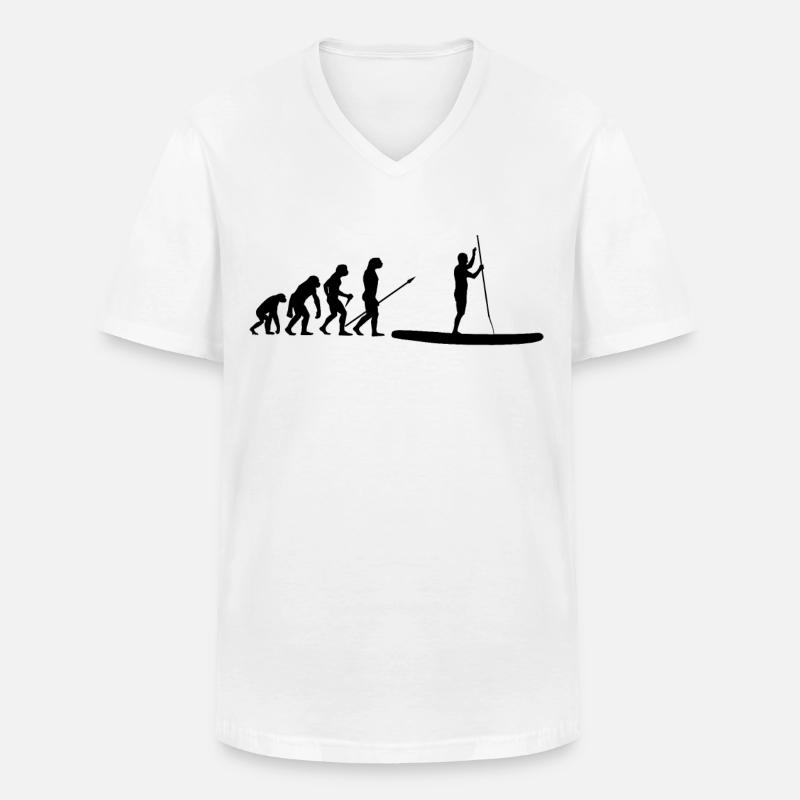 Evolution Stand Up Paddeln SUP - Männer-T-Shirt mit V-Ausschnitt - Weiß
