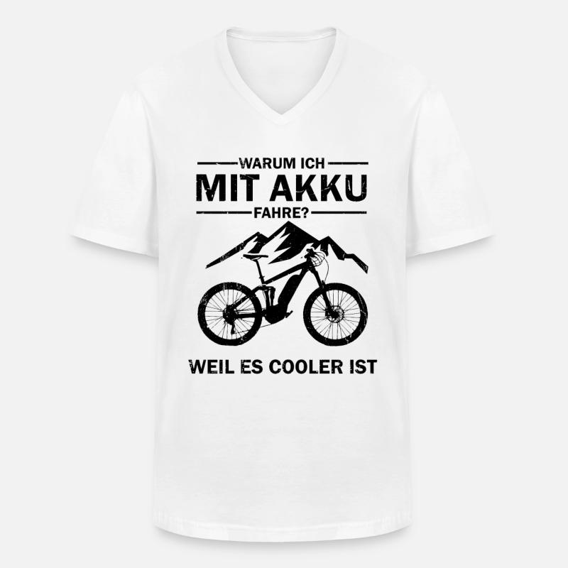 E-Bike E-Mtb Elektrofahrrad Ebike - Männer-T-Shirt mit V-Ausschnitt - Weiß