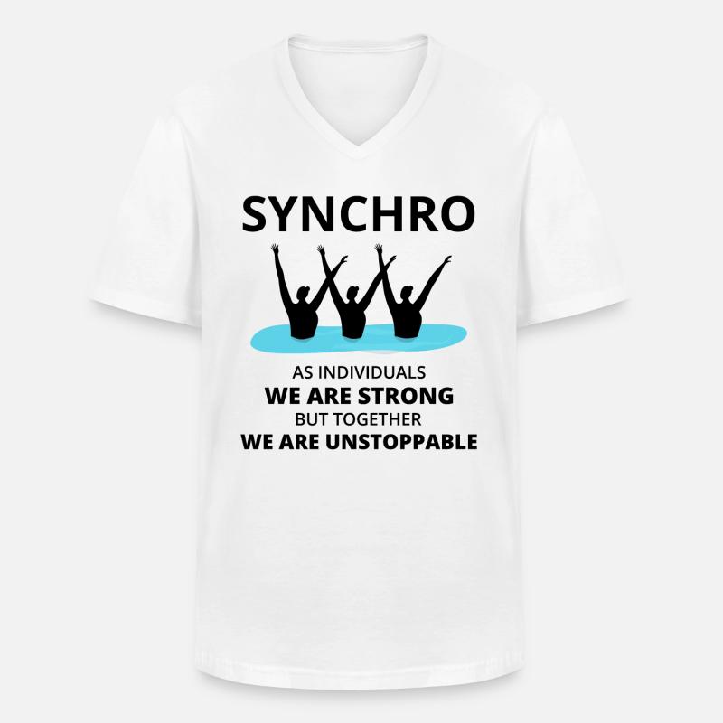 Synchro Schwimmer Synchronschwimmen Team - Männer-T-Shirt mit V-Ausschnitt - Weiß