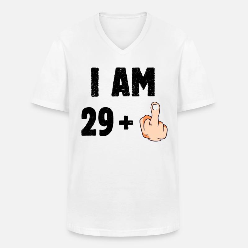 I am 29 plus one - Männer-T-Shirt mit V-Ausschnitt - Weiß