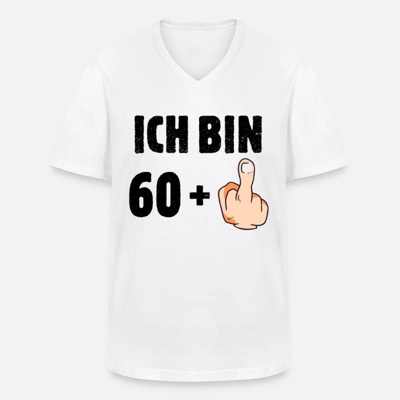 Ich bin 60 plus eins - Männer-T-Shirt mit V-Ausschnitt - Weiß