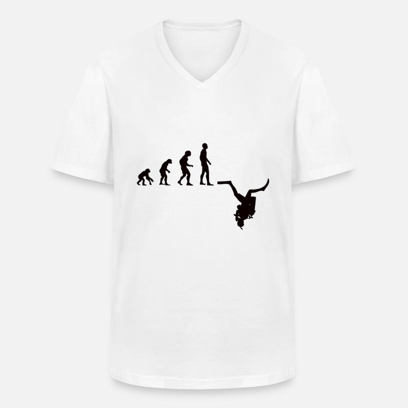 Tauchen Evolution | Menschen Entwicklung Idee - Männer-T-Shirt mit V-Ausschnitt - Weiß